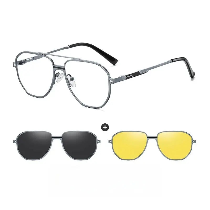 Women's Full Rim Alloy Double Bridge Clip-On Prescription Glasses 70371 — view 6 | Rx Spectacle