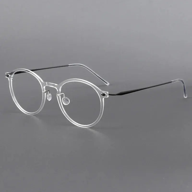 Unisex Round Full Rim Titanium Prescription Glasses 16541 — view 3 | Rx Spectacle