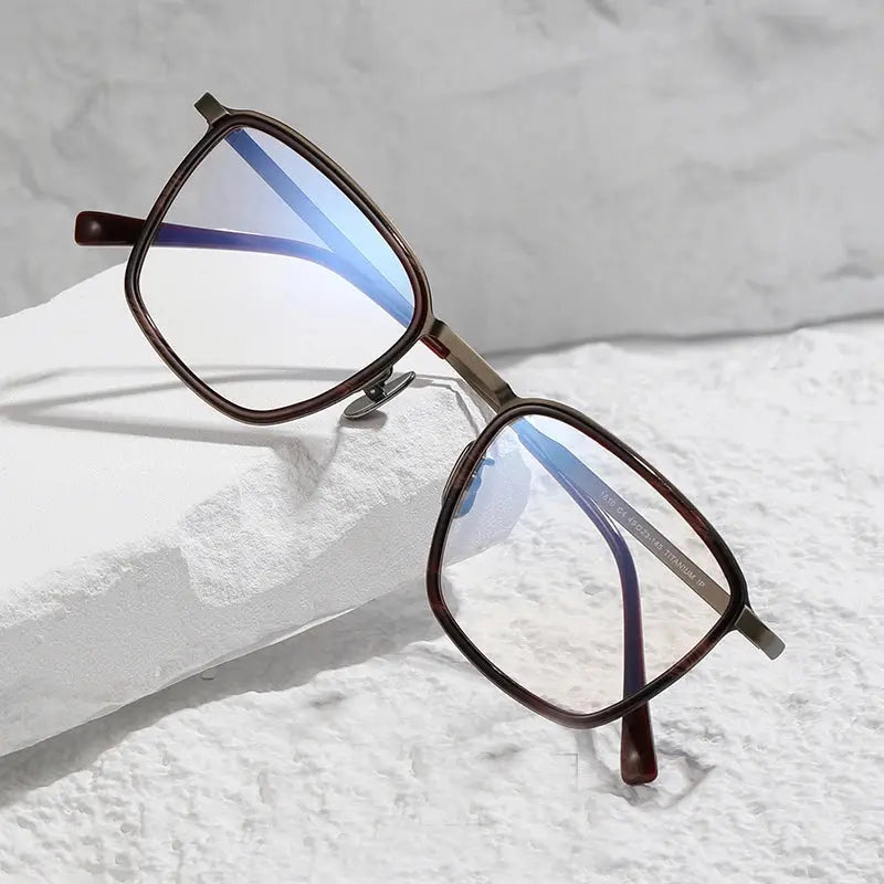 Unisex Square Full Rim Titanium Prescription Glasses 41810 — view 4 | Rx Spectacle