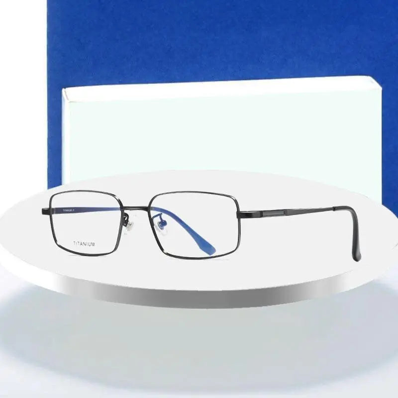 Men's Rectangular Full Rim Titanium Prescription Glasses Pt2219 — view 1 | Rx Spectacle