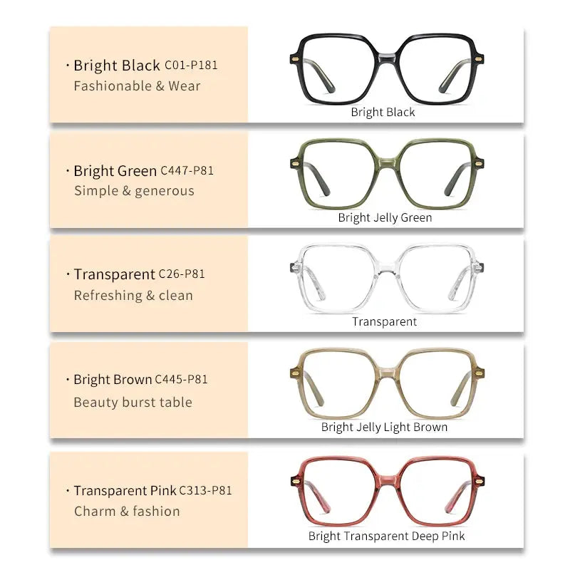 Women's Square Full Rim Acetate Prescription Glasses C907 — view 3 | Rx Spectacle