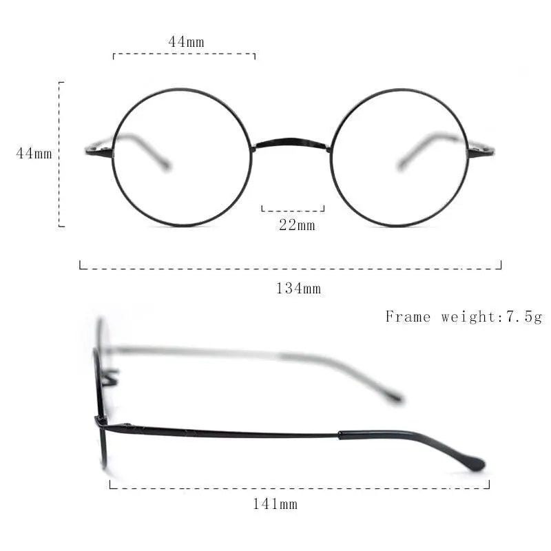 Unisex Round Full Rim Titanium Prescription Glasses — view 9 | Rx Spectacle