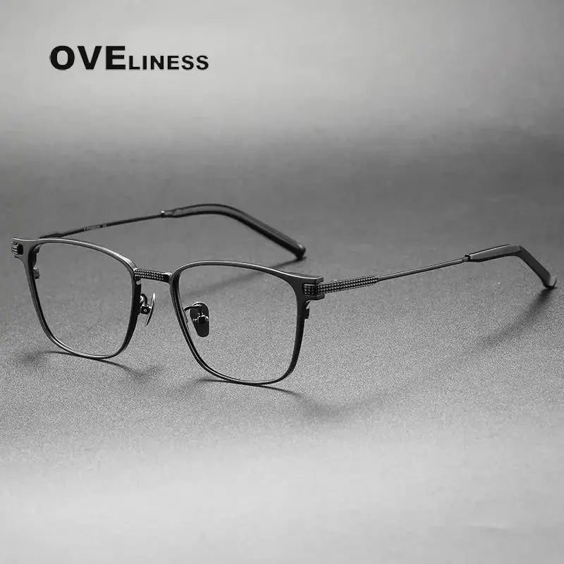 Unisex Square Full Rim Titanium Prescription Glasses 39027 — view 4 | Rx Spectacle