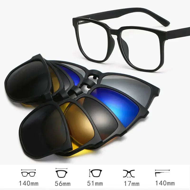 Unisex Square Full Rim Acetate Clip-On Prescription Glasses 515670 — view 10 | Rx Spectacle
