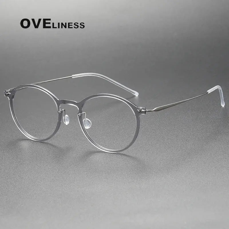 Women's Round Full Rim Titanium Prescription Glasses 326541 — view 5 | Rx Spectacle