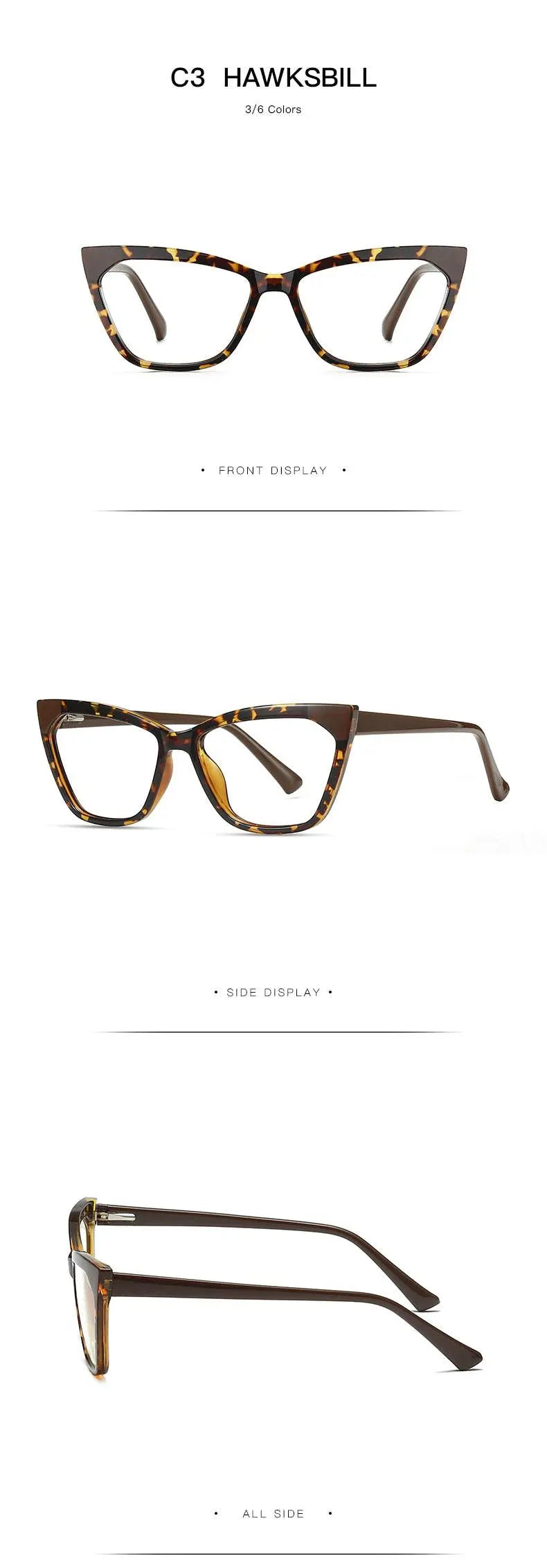 Women's Cat Eye Full Rim Titanium Prescription Glasses 2040 — view 15 | Rx Spectacle
