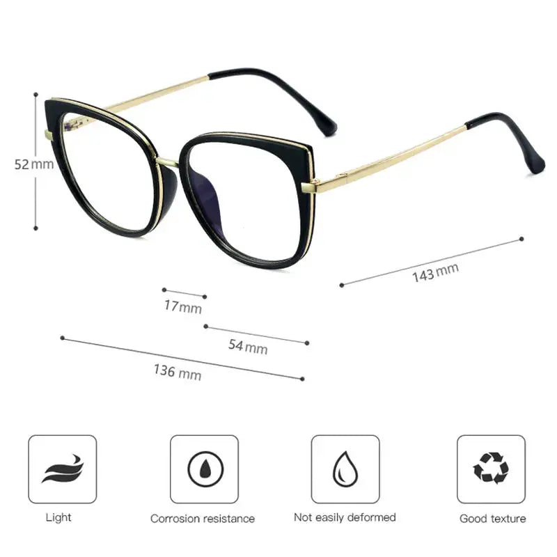 Women's Cat Eye Full Rim TR90 Prescription Glasses 191508 — view 2 | Rx Spectacle