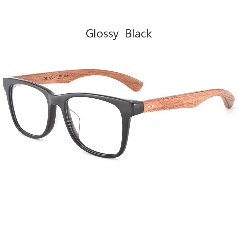 Men's Square Full Rim Wood Prescription Glasses 464000 — view 4 | Rx Spectacle