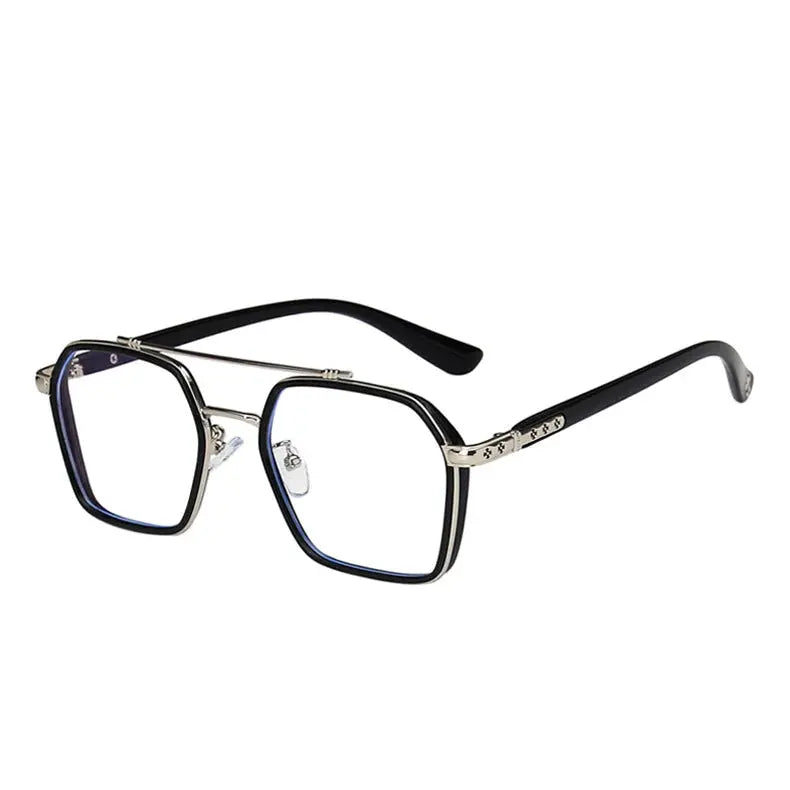 Unisex Square Full Rim Titanium Double Bridge Prescription Glasses 0039 — view 8 | Rx Spectacle