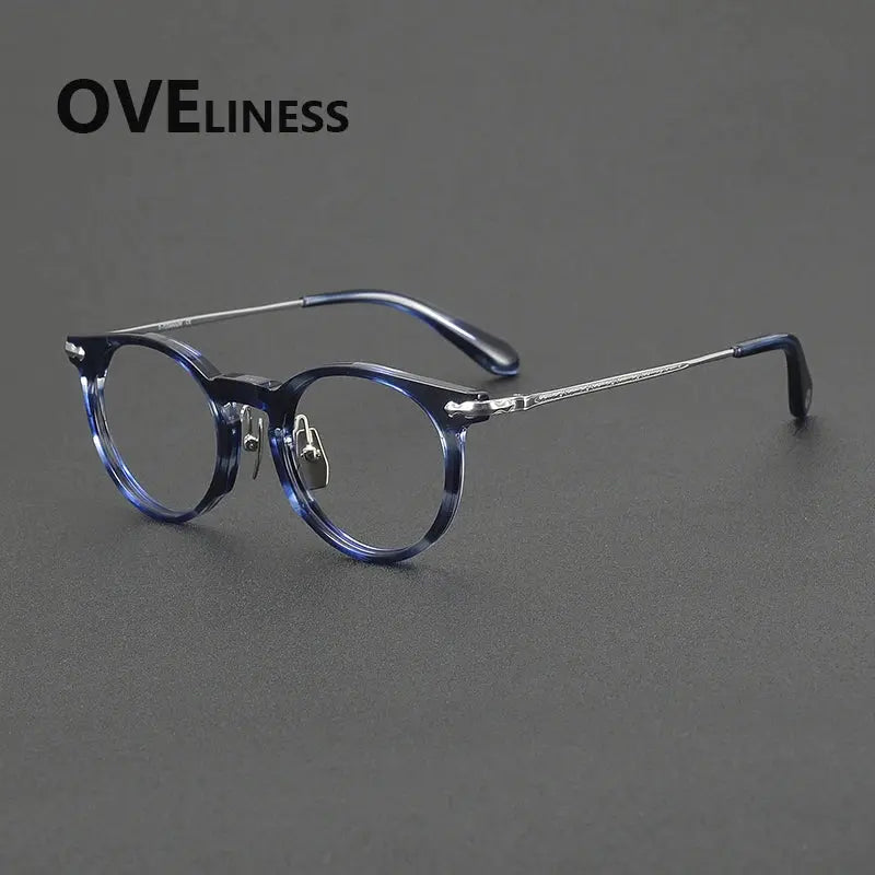 Unisex Round Full Rim Titanium Prescription Glasses 322147 — view 5 | Rx Spectacle