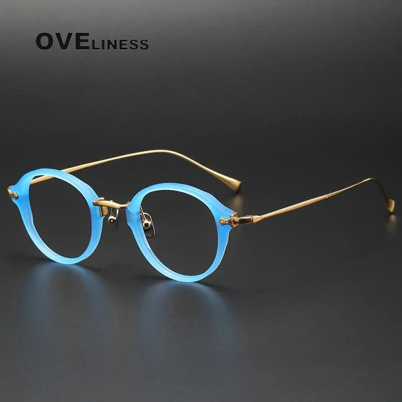 Unisex Round Full Rim Titanium Prescription Glasses 369182 — view 4 | Rx Spectacle