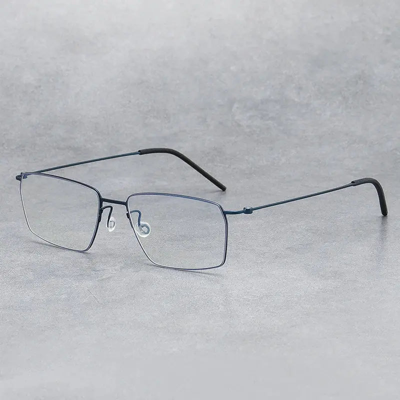 Unisex Square Full Rim Titanium Screwless Prescription Glasses 45509 — view 3 | Rx Spectacle