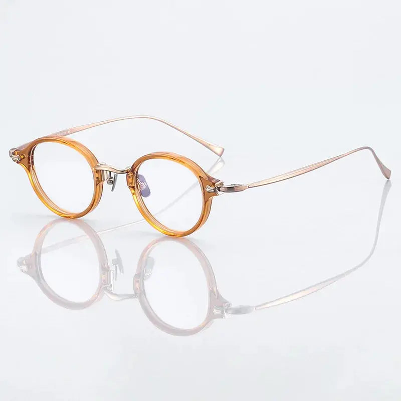 Unisex Round Full Rim Titanium Prescription Glasses 396182 — view 4 | Rx Spectacle