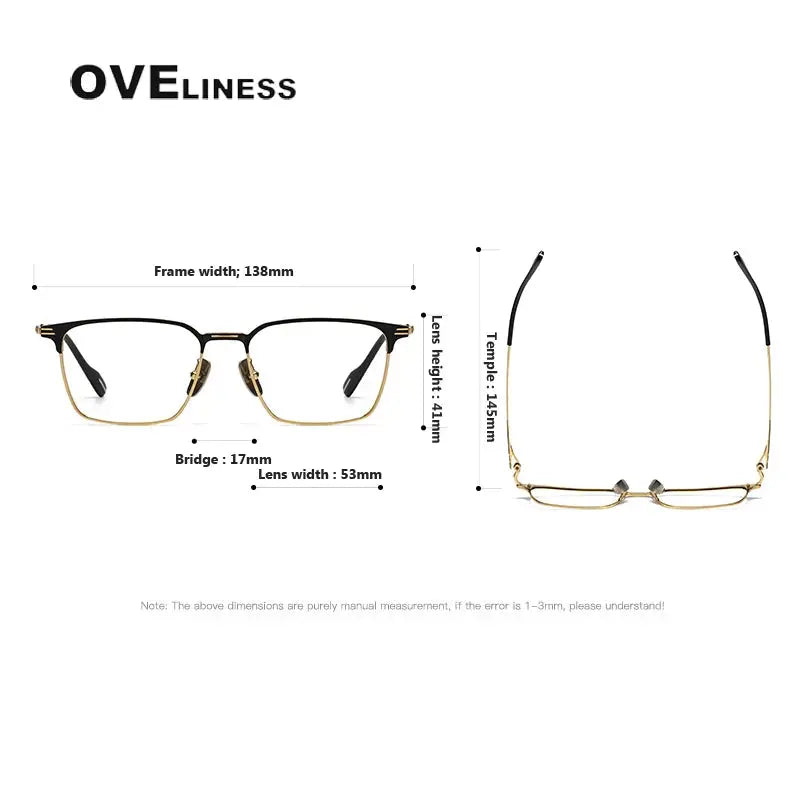 Women's Square Full Rim Titanium Prescription Glasses 370801 — view 2 | Rx Spectacle