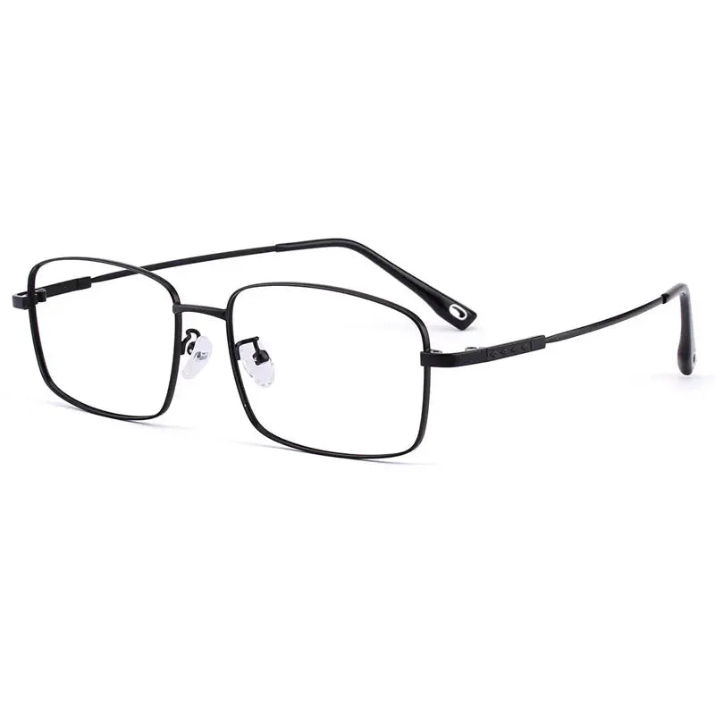 Unisex Square Full Rim Titanium Oversized Prescription Glasses 62804 — view 5 | Rx Spectacle