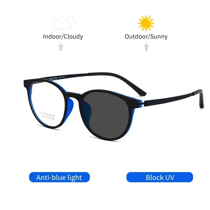 Unisex Round Full Rim Titanium Reading Glasses 23091 — view 3 | Rx Spectacle