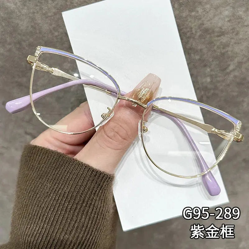 Women's Cat Eye Full Rim Alloy Prescription Glasses 59289 — view 7 | Rx Spectacle