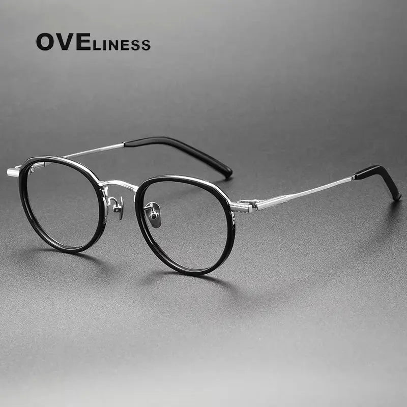 Unisex Oval Full Rim Titanium Prescription Glasses 369430 — view 4 | Rx Spectacle