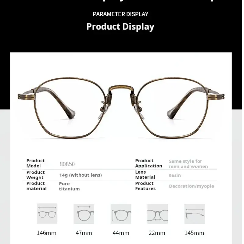 Men's Round Full Rim Titanium Prescription Glasses 808501 — view 2 | Rx Spectacle