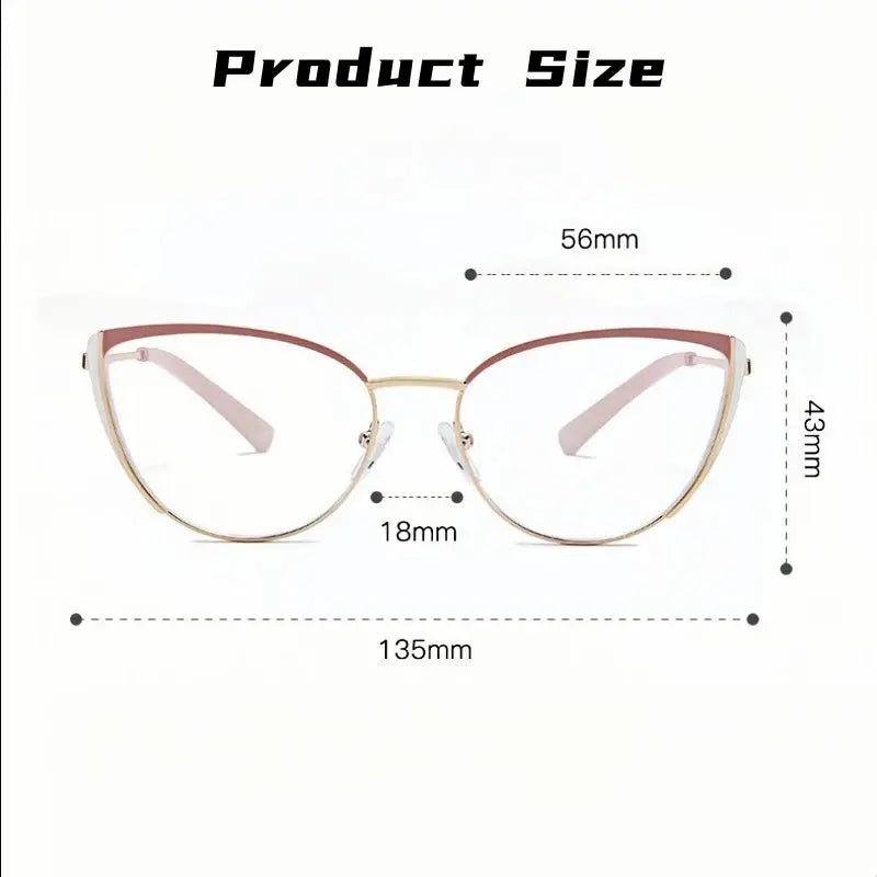 Women's Cat Eye Full Rim Alloy Prescription Glasses 4455 — view 2 | Rx Spectacle