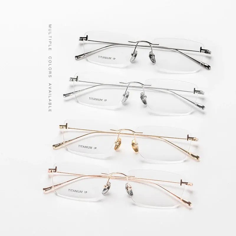 Unisex Rectangular Rimless Titanium Prescription Glasses Ft5678 — view 6 | Rx Spectacle