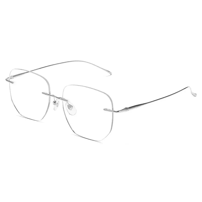 Women's Square Rimless Titanium Prescription Glasses 728925 — view 5 | Rx Spectacle