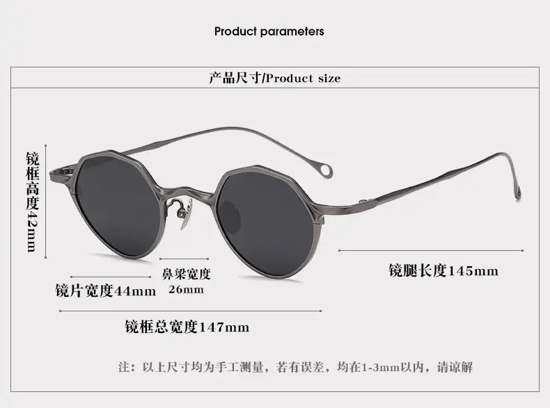 Unisex Polygon Full Rim Titanium Prescription Glasses S5973 — view 8 | Rx Spectacle
