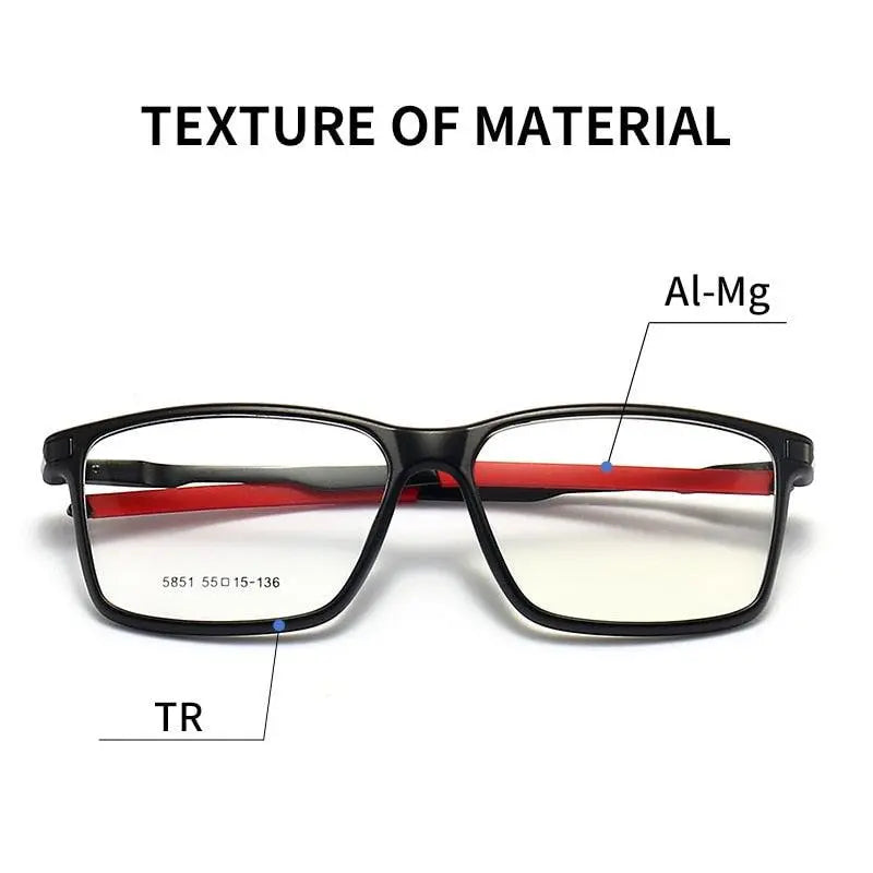 Men's Square Full Rim TR90 Sports Glasses 5851 — view 7 | Rx Spectacle