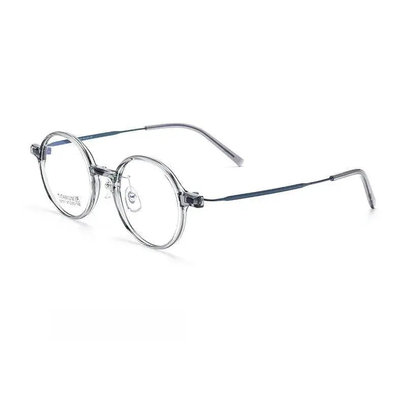 Unisex Round Full Rim Titanium Prescription Glasses 16101x — view 11 | Rx Spectacle
