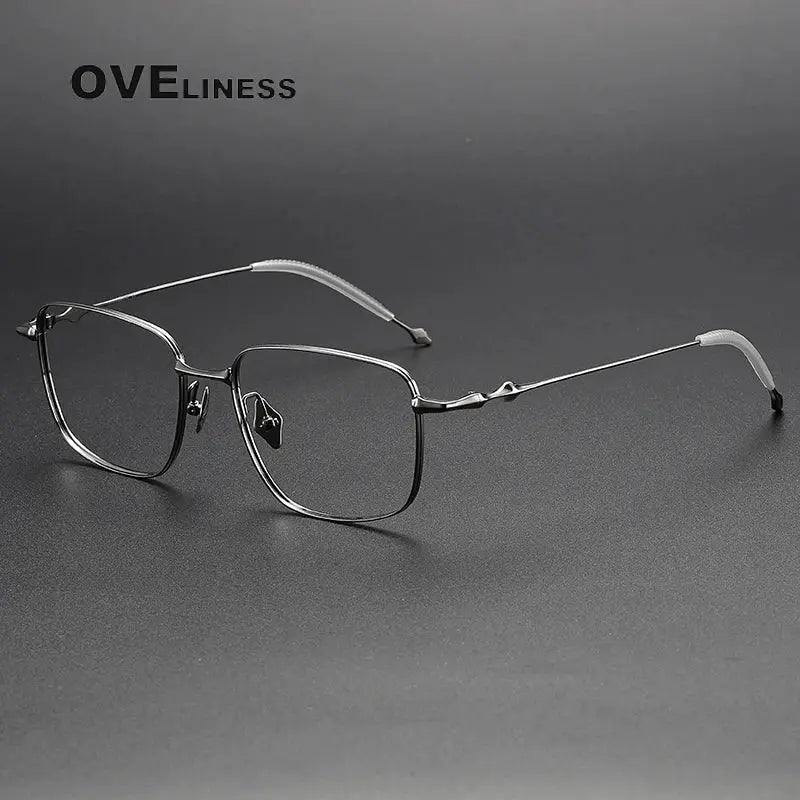 Men's Square Full Rim Titanium Oversized Prescription Glasses 14818 — view 6 | Rx Spectacle