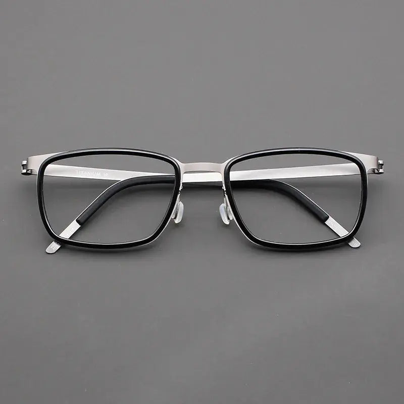 Unisex Rectangular Full Rim Titanium Prescription Glasses 9711 — view 1 | Rx Spectacle