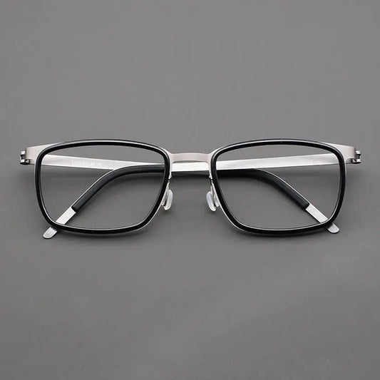 Unisex Rectangular Full Rim Titanium Prescription Glasses 9711 — view 1 | Rx Spectacle