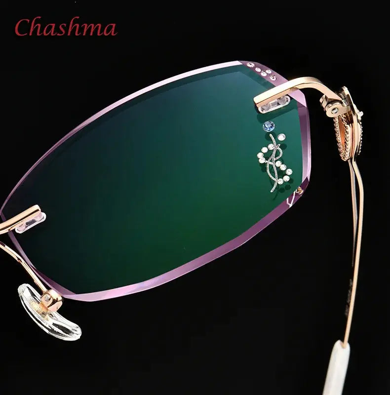 Women's Oval Rimless Titanium Prescription Glasses — view 1 | Rx Spectacle