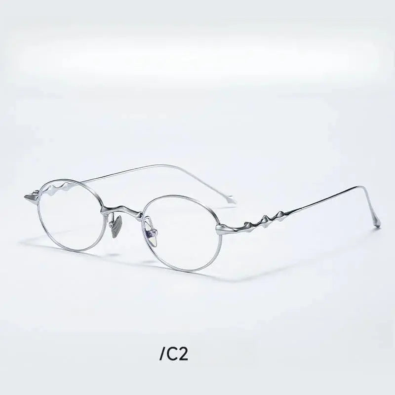 Women's Oval Full Rim Titanium Prescription Glasses 20899 — view 3 | Rx Spectacle