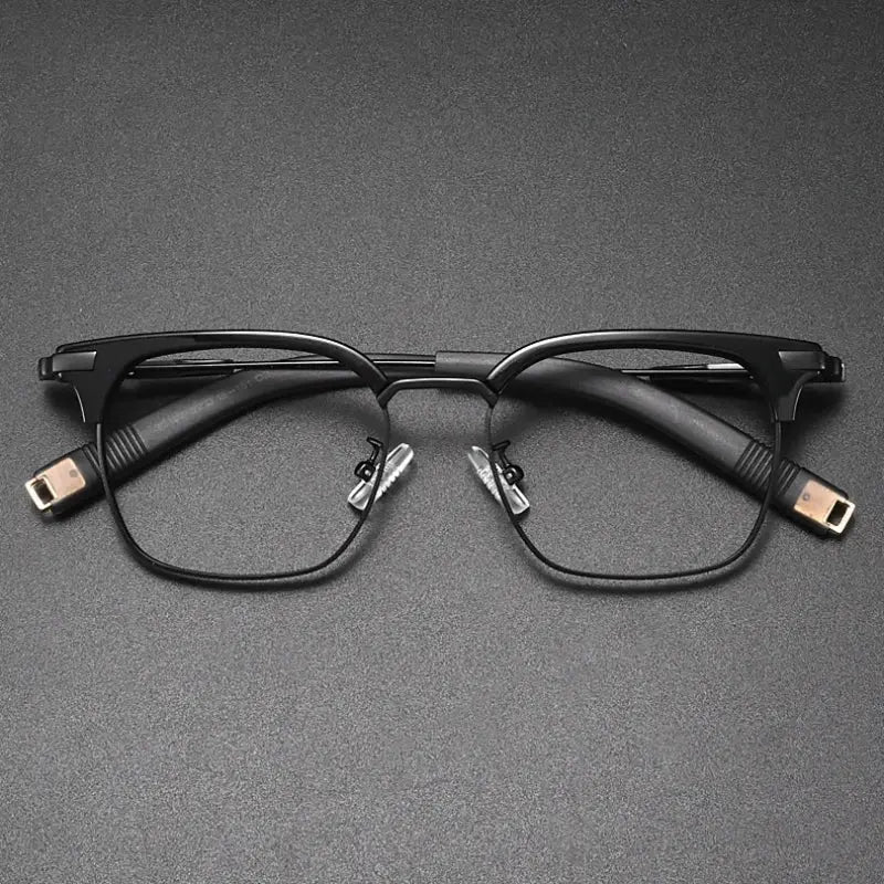 Men's Square Full Rim Titanium Prescription Glasses Y107 — view 4 | Rx Spectacle