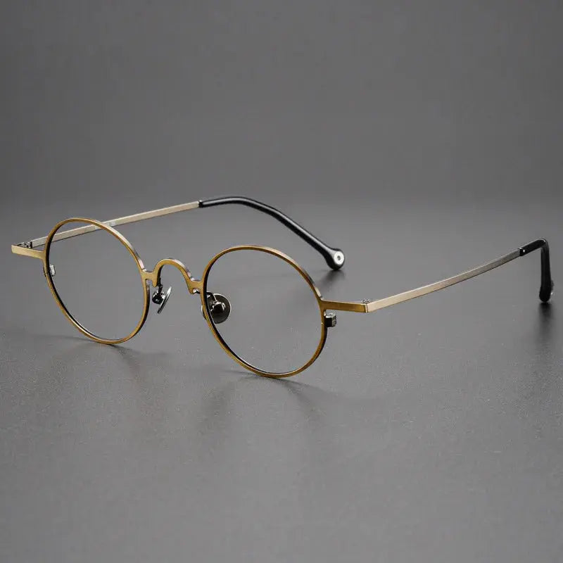 Unisex Round Full Rim Titanium Prescription Glasses K2480 — view 7 | Rx Spectacle