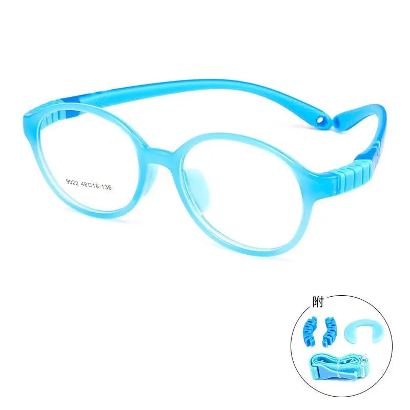 Unisex Round Full Rim TR90 Prescription Glasses 9022et — view 6 | Rx Spectacle
