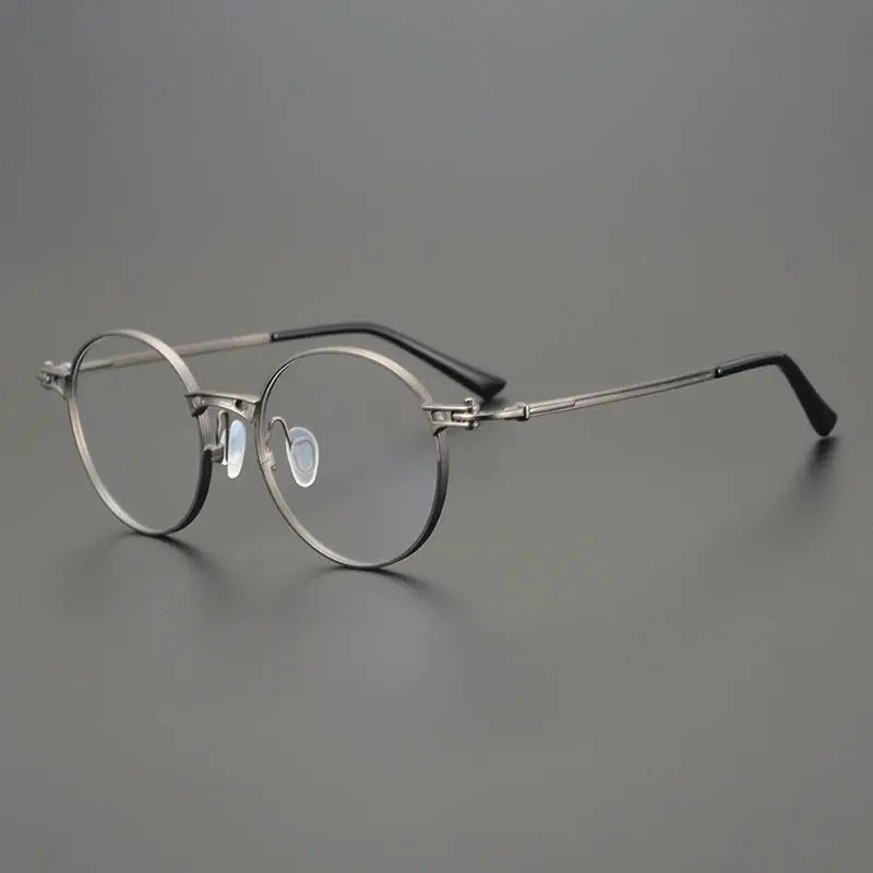 Men's Round Full Rim Titanium Oversized Prescription Glasses 75891 — view 5 | Rx Spectacle