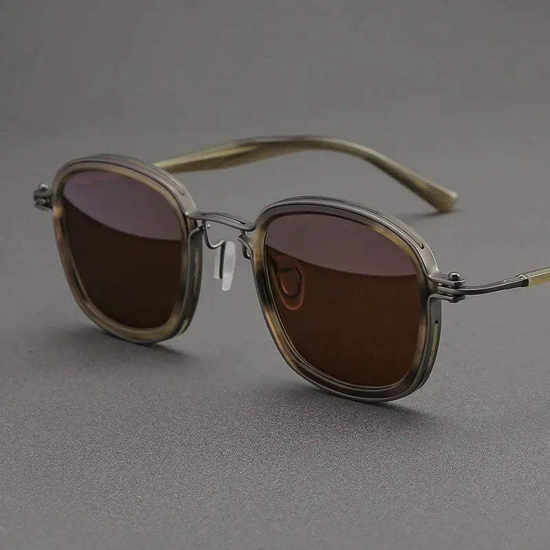 Unisex Square Full Rim Titanium Prescription Glasses 458631 — view 5 | Rx Spectacle