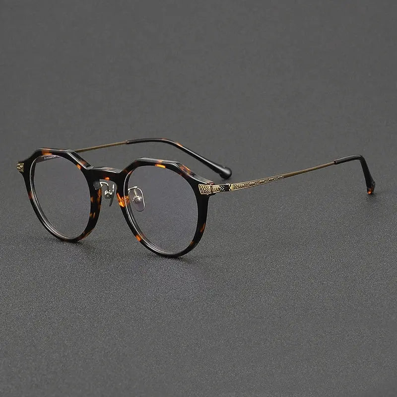 Women's Round Full Rim Titanium Prescription Glasses 54402 — view 5 | Rx Spectacle
