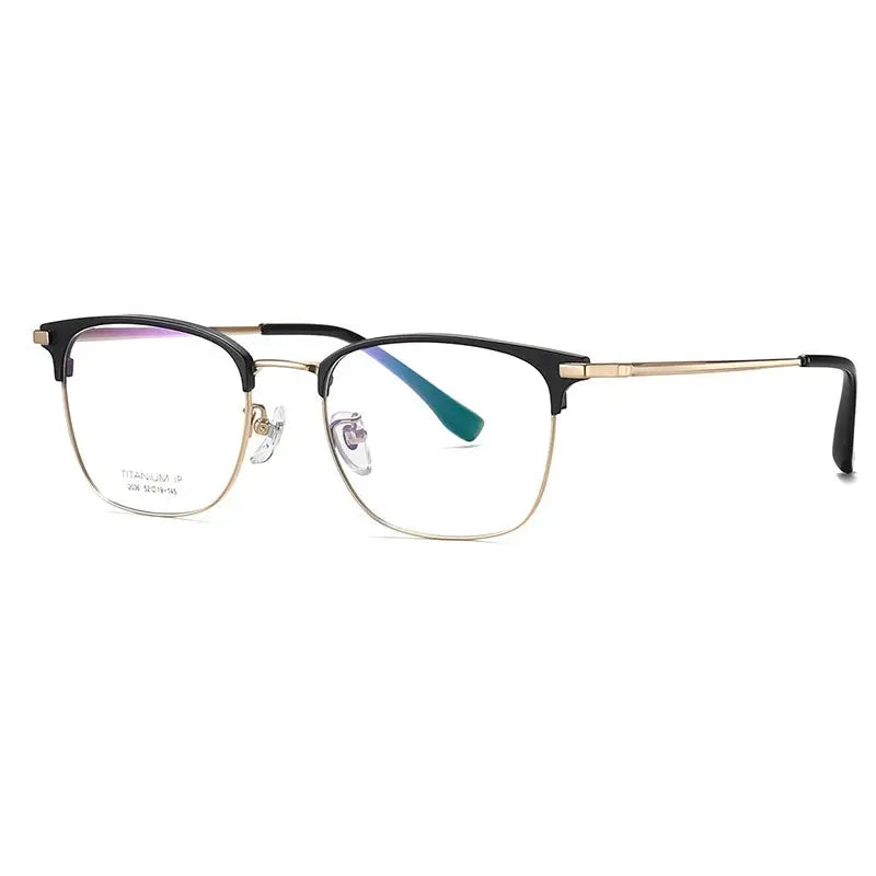 Unisex Square Full Rim Titanium Prescription Glasses 412036 — view 1 | Rx Spectacle