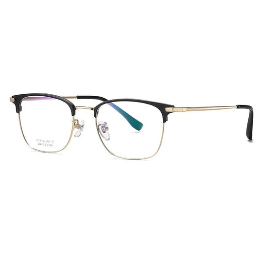 Unisex Square Full Rim Titanium Prescription Glasses 412036 — view 1 | Rx Spectacle