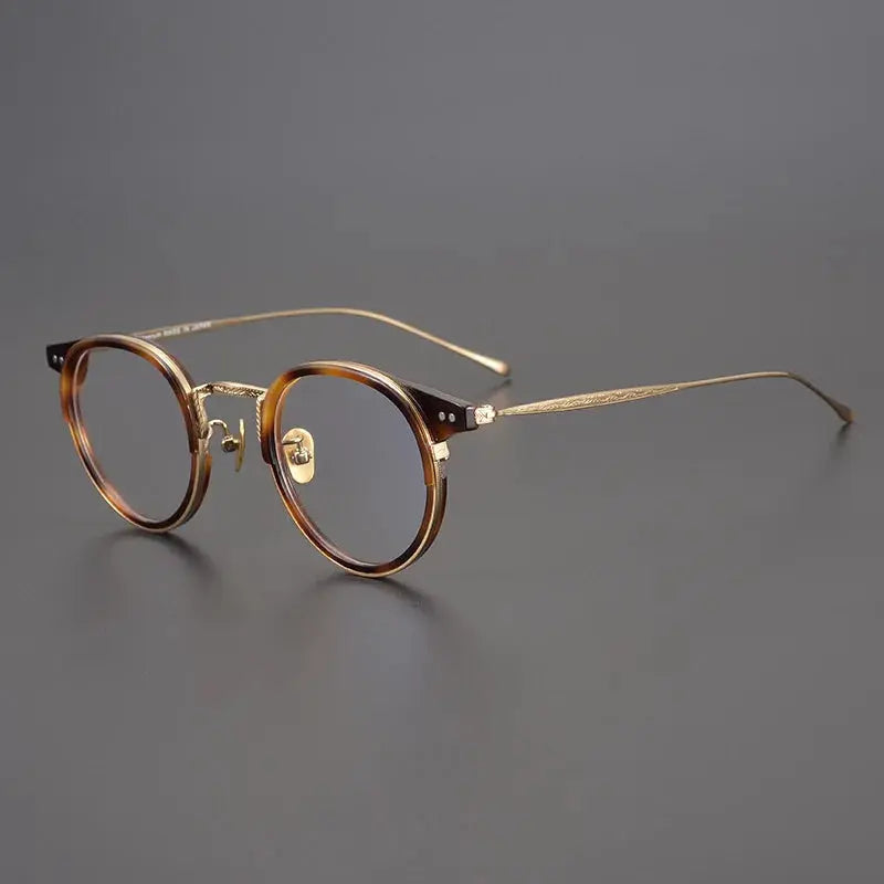 Unisex Round Full Rim Titanium Prescription Glasses 67285 — view 3 | Rx Spectacle
