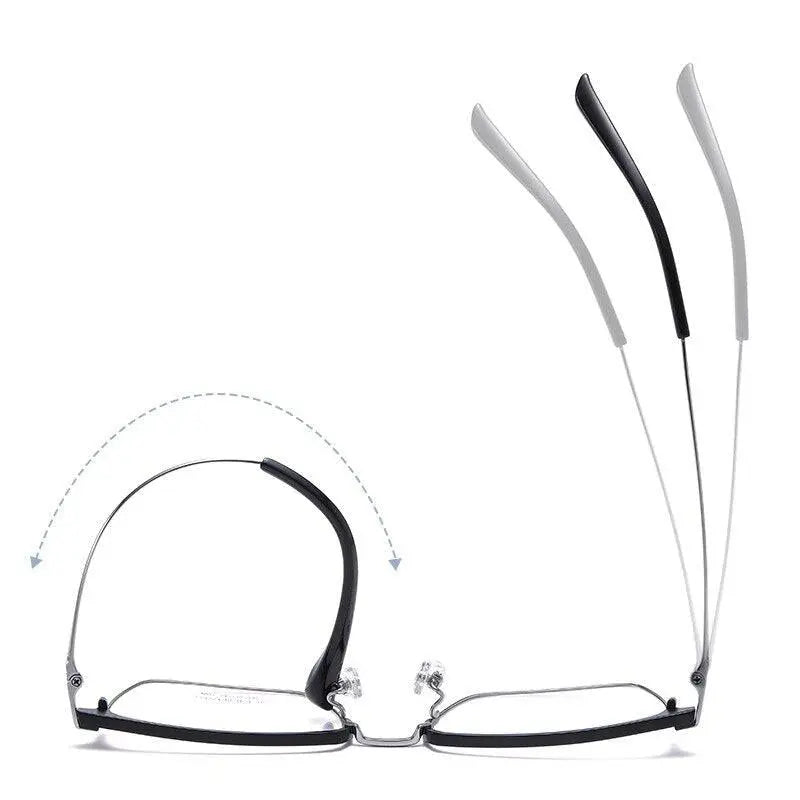 Men's Square Full Rim Titanium Prescription Glasses Yj2037 — view 7 | Rx Spectacle