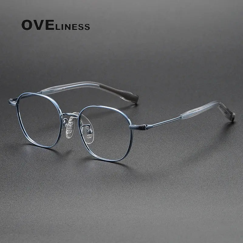 Unisex Polygon Full Rim Titanium Prescription Glasses O80941 — view 10 | Rx Spectacle