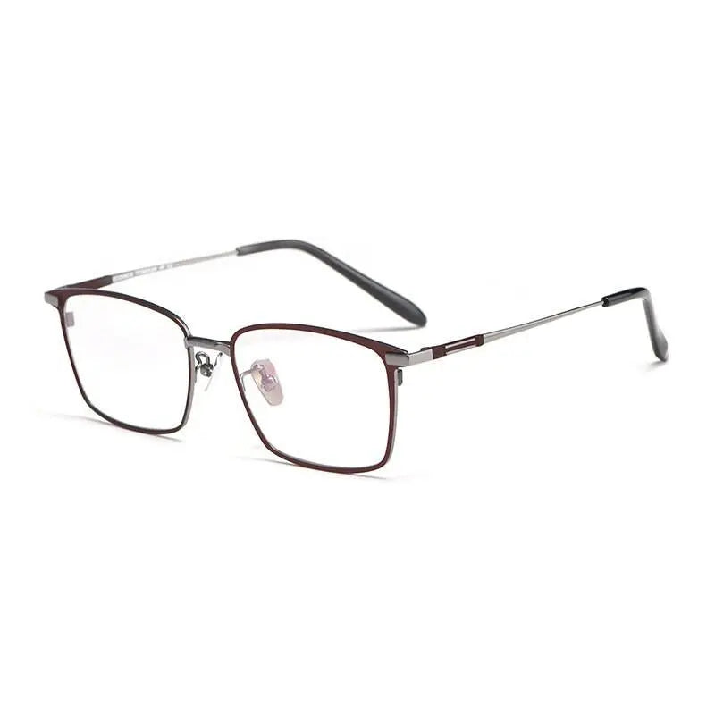 Unisex Square Full Rim Titanium Prescription Glasses L1831 — view 9 | Rx Spectacle