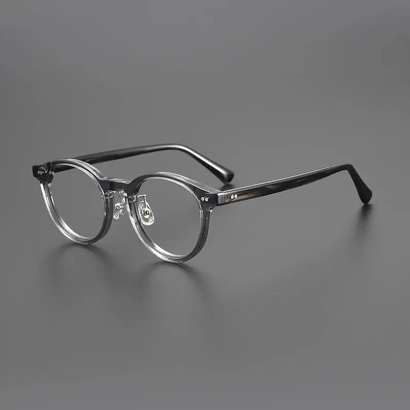 Unisex Round Full Rim Acetate Prescription Glasses 798615 — view 3 | Rx Spectacle