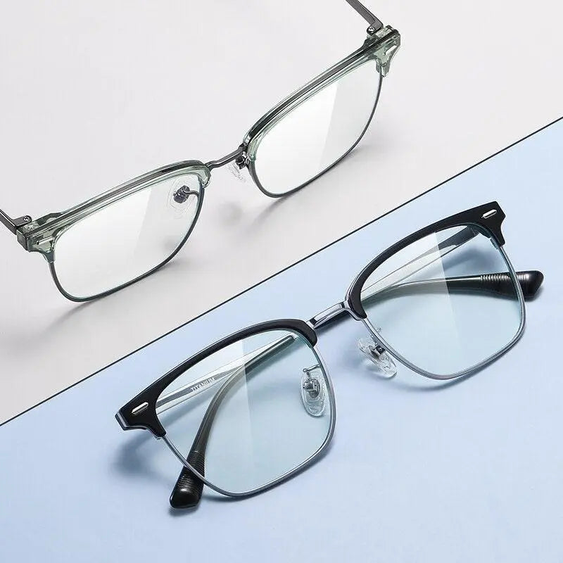 Men's Square Full Rim Titanium Prescription Glasses St6203 — view 6 | Rx Spectacle