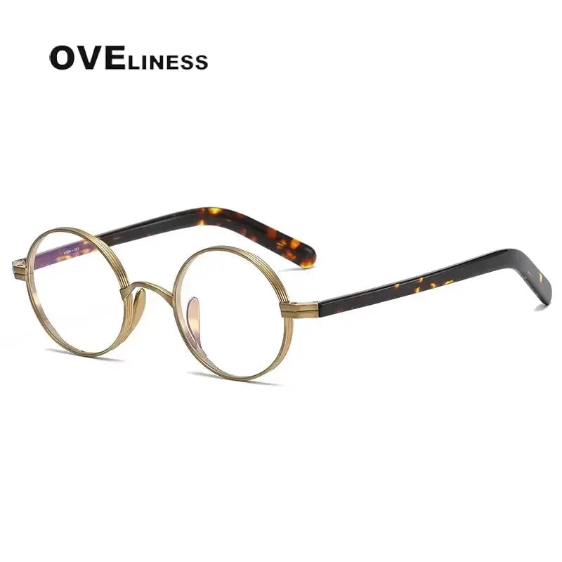 Women's Round Full Rim Titanium Prescription Glasses 91101 — view 6 | Rx Spectacle