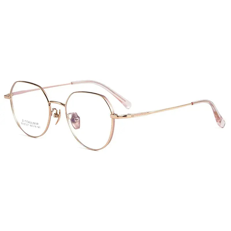 Women's Polygon Full Rim Titanium Prescription Glasses 87007 — view 5 | Rx Spectacle